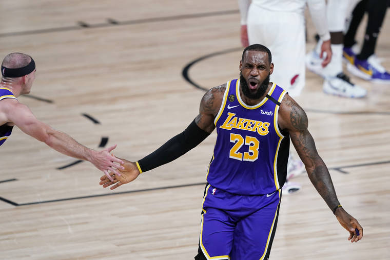 Los Angeles Lakers forward LeBron James (23) in the second half