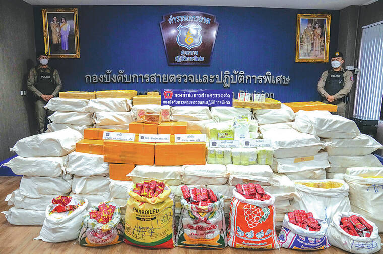 Thai police say drug bust nets methamphetamine, crystal meth and heroin worth $8.2 million